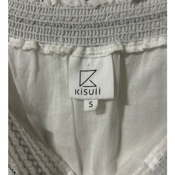 Kisuii Bohemian Tiered Off Shoulder Cotton Mini Dress cottagecore beachwear - Picture 5 of 10